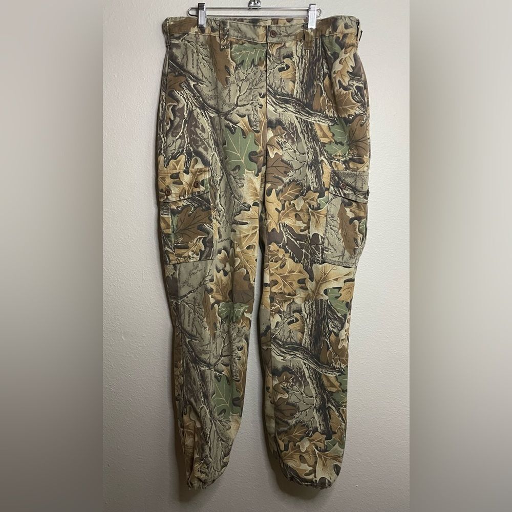 Vintage Woolrich Camo Cargo Pants Mens Size‎ M Leaves Print Nylon